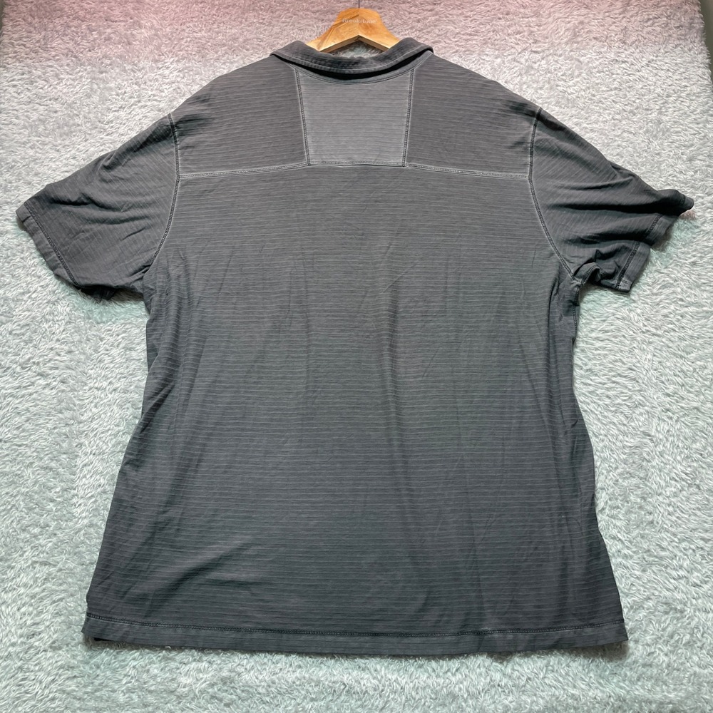 Tommy Bahama Mens XL Gray Slub Cotton Spandex Short Sleeve Polo Shirt - Picture 4 of 9